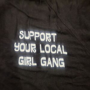 Dolls Kill x Daydream Nation Black flowy top"Support Your Local Girl Gang" Small